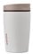 Owala SmoothSip Slider Insulated Stainless Steel Coffee Tumbler, Reusable Iced Coffee Cup, Hot Coffee Travel Mug, BPA Free 12 oz, Tan/White (Vanilla Bean)