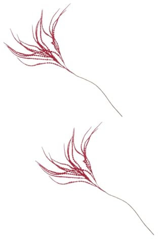 Cabilock 2 Piezas Decoración Suave Rama Falsa Decorativa Decoración del Hogar Planta Colgante Artificial Accesorio para Foto Planta Colgante De Techo Planta Artificial Rojo El Plastico