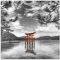 ARTland Wanddeko Glasbilder Wandbild Glas Bild Japan Reise Natur See Hiroshima Shinto Schrein Tor Itsukushima U5HL