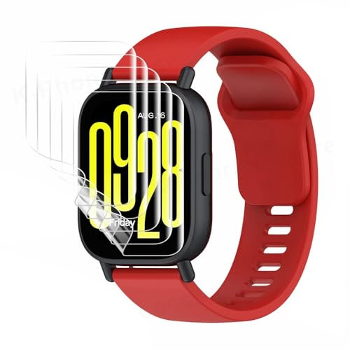 Renwox 5pcs film d'Hydrogel Protecteur d'écran pour Xiaomi Redmi Watch 5 Active/Redmi Watch 5 Lite Smartwatch Protection d'écran transparente flexible HD TPU [sensibilité du toucher] [pas de bulles]