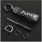 Auto Schlüsselanhänger für Nissan Juke Kohlefaser Leder Seil 360 ° Drehbarem Anti-Verlust-D-Ring Schlüsselanhänger Auto Zubehör,Black-12.5CM