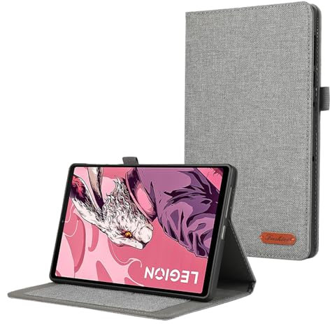 Jenyoog Case for Lenovo Legion Y700 Gen 2, 8.8 Inch Tablet (TB-321FU/TB-320FC) 2025/2023 Released,Slim PU Leather Stand Folding Folio Cover Stylus Holder Flip Wallet Shockproof Cover (Gray)