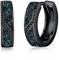 Midir&Etain Ohrringe Creolen mit Abalone Muschel 925 Sterling Silber Schwarzer 15mm Huggie Ohringe Schmuck Geburtstag Geschenk für Prime Herren Damen