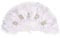 FloralGrace 1 Piece Folding Hand Fan for Ladies, Bride to be Gift Feather Fan for Wedding Guests, Folding Feather Handheld Fan for Burlesque, Stage Plays or