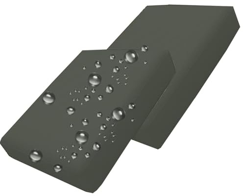 MSNCS Sofa Sitzbezug Wasserdicht, 2/4 Stück Solide Farbe Sitzkissenbezug Outdoor mit Reißverschluss Sofa Seat Cushion Cover Sofabezug für Terrassenstuhle(Dark Gray,60x60x10cm 2pcs)