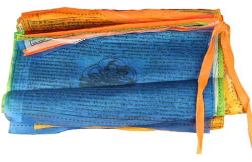 Buddhistische tibetische Gebetsflagge – Heiliges 20 Stück Wandbanner, buntes Segen-, spirituelle Meditationskunst zum Aufhängen, traditionelles Friedens-Symbol mit ruhiger Atmosphäre auf der