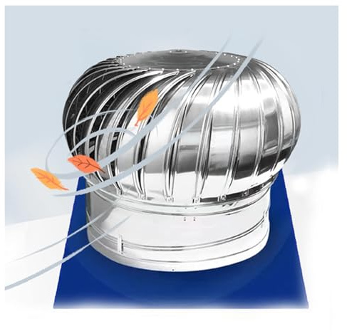 Comignolo Rotondo - Cappuccio Girevole in Acciaio Inox per Ventilazione, Protezione Anti-tiraggio discendente, per Tetto di Fabbrica (100 mm/3,9 Pollici)