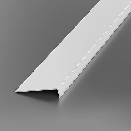 Coayuou Baguette Angle Aluminium 100cm* 3 Pièces Corniere Protection Angle De Mur Protege Coins Protection Efficace pour Coins De Murs Et Meubles, Design Moderne(Weiß,20x70mm)