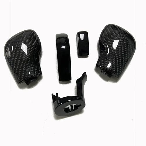 FLG FINISH LINE GERMANY DSG Schaltknauf-Abdeckung aus Carbon, Schwarz, 5-teiliges Set für Automatikgetriebe passend für für VW Golf 7 gti R Tiguan Passat b7 b8 cc r20 Scirocco Jetta MK6 (Schwarz)