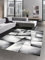 CARPETIA Moderner Teppich Kurzflor Wohnzimmerteppich Konturenschnitt karo abstrakt grau schwarz Weiss Größe 200 x 290 cm