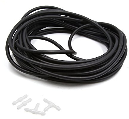 Sourcingmap 10 m 5 mm de diamètre intérieur en Silicone Noir de Voiture Tuyau d'eau Tube Tuyau W connecteur