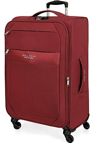 Roll Road Royce Maleta mediana Rojo 43x66x26 cms Blanda Poliéster Cierre combinación 64L 2,6Kgs 4 Ruedas Extensible