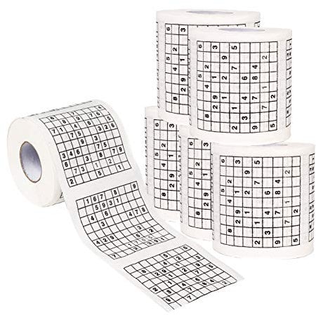 Roll of Sudoku Toilet Paper Tissue Napkin Prank Fun Birthday Party Novelty Gift Idea (6 pk)