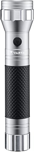 VARTA Lampe Torche LED, Brite Essential F20, lampe avec poignée en caoutchouc, lampe de poche résistante aux chocs, non équipée, sont nécessaires 2x piles C