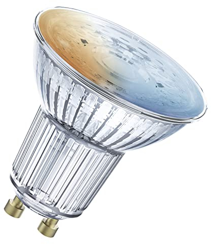 LEDVANCE Lampe à réflecteur LED intelligente avec Bluetooth,GU10,couleur de la lumière variable(2700-6500K),dimmable,remplace les lampes à réflecteur par 40 W,SMART + BT Spot GU10 Tunable White,1-pack