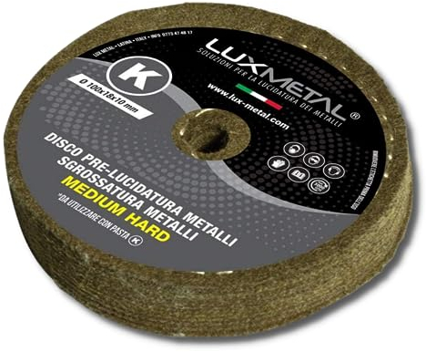 Lux Metal Disco de Pulido de Metal Medio Duro 100 mm Fieltro de Lana Discos de Pulido de Espejo Aluminio Acero Inoxidable Rueda de Pulido para Taladro Amoladora Latón Cobre Hierro Madera Mármol Oro