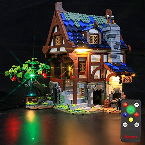 BRIKSMAX Led Beleuchtungsset für Lego Ideas Mittelalterlicher Schmied - Compatible with Lego 21325 Bausteinen Modell - Ohne Lego Set（Fernbedienungs Version）
