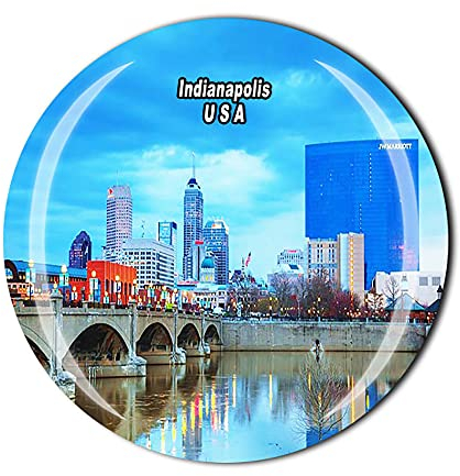 Indianapolis USA 3D Kühlschrankmagnet Souvenir Kristall Glas Magnet Reise Souvenir Sammlung Geschenk Home Küche Dekoration
