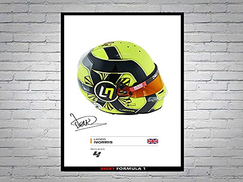 Lando Norris Racing Driver 2025 Helm signiertes Poster A4