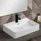 Inbagno Lavabo da appoggio in Ceramica Bianco Rettangolare, 3 larghezze Disponibili, con Foro Miscelatore (Larghezza 60 cm)