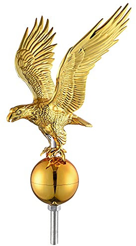 Yescom - Topper a forma di aquila, 35,6 cm, con terminale dorato, per pali telescopici da 6,8/6,5/9,2 m, per esterni