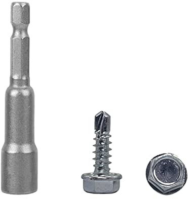100 Stück DIN 7504 K Stahl verzinkt 4,8 x 16 mm Schrauben selbstbohrende Blechschraube Sechskantscheibe selbstschneidend (100, 4,8 x 16 mm)