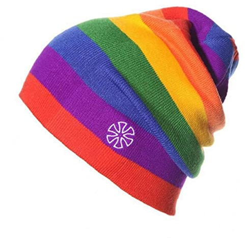 Zonster Winterski Hüte Regenbogen Gestreifte Beanie Strick Hüte Strumpfkappen Warme Gestrickte Hutmützen Hip Hop Für Männer Frauen