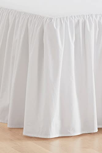Jotex Zack Volant Betthusse - 100% hochwertige Bio-Baumwolle Bettrock, Höhe 60 cm - Weiß, 120 x 200 cm
