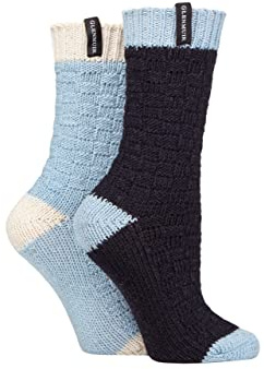 Glenmuir Ladies Classic Boot Socks - Fashion Patterned Textured Knit, for Walking and Outdoors Pack of 2 Size 4-8