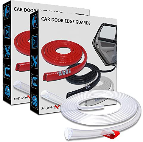 LEADTOPS Car Door Edge Guards, 32.8FT 10M U Shape Moulding Rubber Edge Trim Car Door Protector Guard Clear 2-Pack
