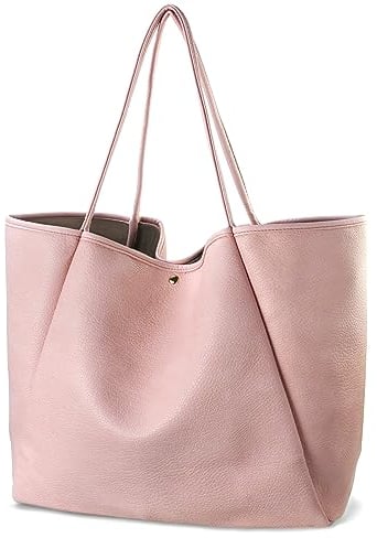 Hoxis Damen Übergroße Kunstleder Tragetasche, Rose
