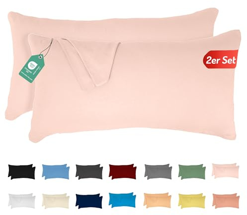 Livessa Kissenbezug 50x70 2er Set - Verdeckter Reißverschluss an der Langen Seite, Kopfkissenbezug aus%100 Baumwolle Jersey Stoff, Ultra weich und atmungsaktiv, Oeko-Tex Zertifiziert