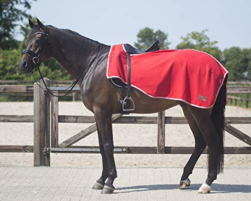 QHP Nierendecke Fleece-Ausreitdecke Color Fleecedecke Sattelausschnitt (XXS, Leuchtend rot)
