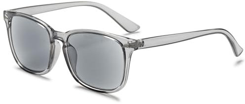 VEVESMUNDO Lesebrille mit Sonnenschutz Getönt Lesehilfe Sehhilfe Sonnenbrille Sonnenlesebrille mit sehstärke Damen Herren (+2.5, 1 Stück Transparent Grau Sonnenlesebrille)