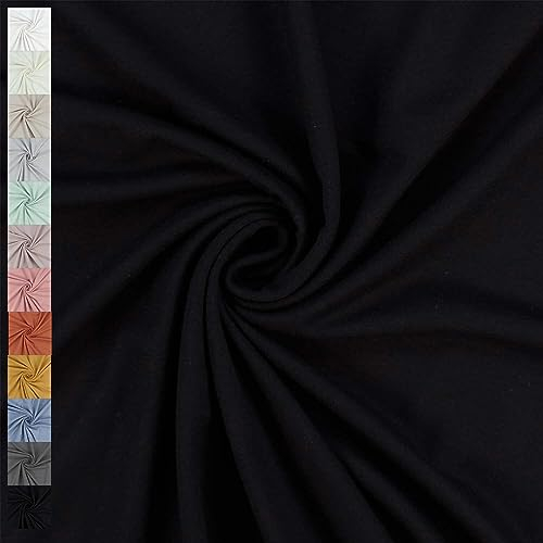 Viskose-Jersey Stoff, elastisch, uni schwarz (Länge am Stück: ab 50cm / Breite: 150cm)