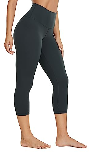 CRZ YOGA Butterluxe Damen High Waist 3/4 Leggings Capri Blickdicht Sport Yoga Fitness Sommer Sporthose - 53cm Melanit 38