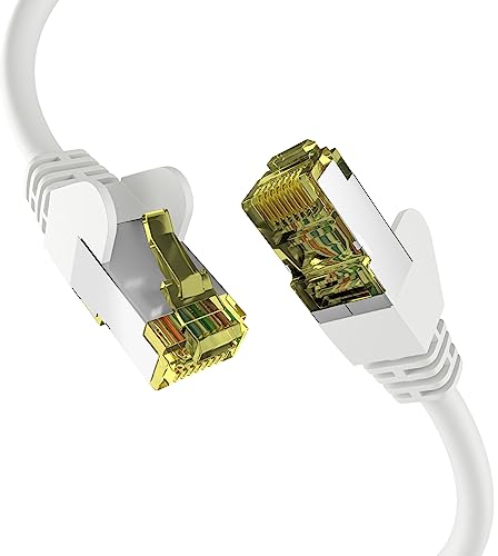 EFB-Elektronik - CAT. 6a Netzwerkkabel bis zu 10 Gbit - 20 m LAN Kabel Ethernet Kabel Patchkabel mit Klinken-/Knickschutz - RJ45 Anschluss, S/FTP PIMF Schirmung - Weiß