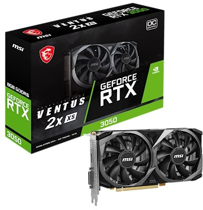 MSI Gaming GeForce RTX 3050 8GB GDRR6 128-bit HDMI/DP PCIe 4 Torx Twin Fan Ampere OC Graphics Card (RTX 3050 Ventus 2X XS 8G OC) (Renewed)