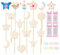 Satiskid Kit de 12 baguettes de fée princesse en bois brut avec autocollants et rubans, kits d'artisanat en bois pour enfants pour créer votre propre baguette magique de princesse
