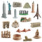 harayaa Kits de construction de monuments historiques, mini kits de construction, voyage pour ordinateur de bureau, 17 pièces