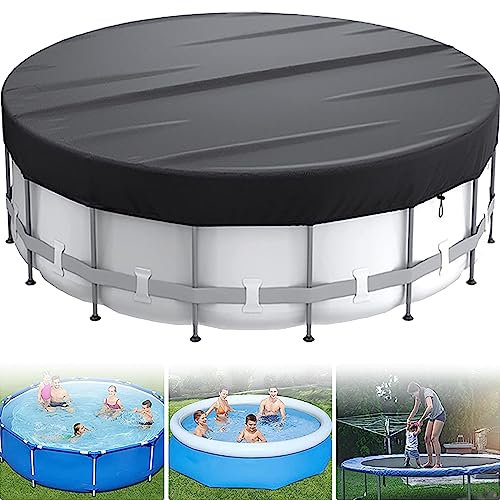 12ft Pool Cover, Easy Set Round Swimming Pool Cover Anti Dust Rainproof Frame Pool Cover Durable Hot Tub Cover Solar Pool Tarpaulin Inflatable Paddling Pool Cover,6FT 183cm