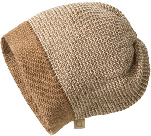 Disana Beanie Baby, Kind - 100% Bio-Merino – atmungsaktiv, bequem & weich - Unisex 42-54 cm – nachhaltig & fair – angenehme Wärme, Kopf an - Made in Germany | Karamell-Natur Gr. 1