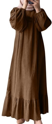 OUMSHBI Muslim Arab Pearl Maxi Robe Women Abaya Kaftan Long Dress Beten Kleidung Tesettür Elbise Abaya Damen Niqab Gebetskleidung für Frauen Rosa Gebetskleid für Ramadan Abiye Tesettür Elbise