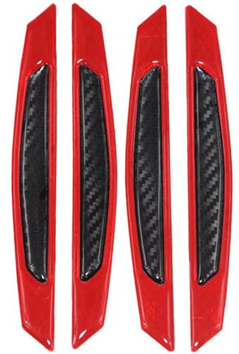 Auto Car Door Edge Protective Strips, Car Universal Carbon Fiber Door Guard, Guards Buffer Trim Molding Protection Strip Scratch Protector Reflective Safety Warning 4Pcs/Set.