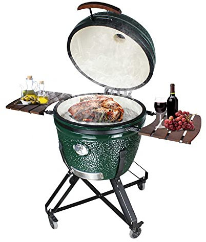 CVNIMV 26 Holzkohlegrill Röster und Smoker. Grill Multifunktionaler Keramik-Barbecue-Grill Ei im Outdoor-Stil