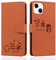 Butnyeoe for iPhone 15 Phone Case, iPhone 15 Wallet Case, Leather Magnetic Book Flip Protective Cover with Card Holder, Cute Cartoon Panda Orange