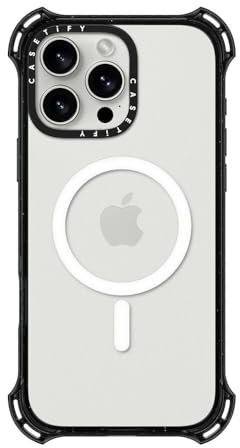 CASETiFY Bounce iPhone 16 Pro Max Case [Shockproof / 21.3ft. 6X Military Grade Drop Protection/Compatible with Magsafe] - Clear Black