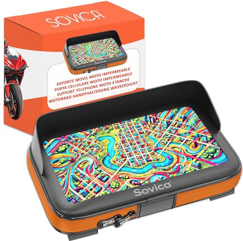 Porta cellulare moto bici impermeabile Fissaggi e cerniera rinforzati Custodia per visiera Valida per smartphone fino a 7,6 Compatibile con tutti i tipi di manubri