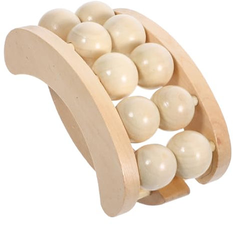 PLAFOPE Wooden Massager Calf Roller Neck Massager Roller Wheels Foot Massage Roller Massage Tools Wooden Foot Massager Roller Leg Roller Handheld Massagers Hand Roller Massager Khaki