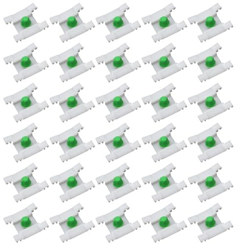 YananAC Lot de 30 clips de fixation pour baguettes de portière pour Golf 3 Vento Jta 1H0853585 - Blanc - Avec douille - Diamètre du trou : 9 mm - 1H0 853 585